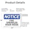 Signmission Fire Sprinkler Riser Inside OSHA Notice Sign, Plastic, 24in W x 18in L, 2PK OS-2PACK-NS-P-1824-L-12677 - alternate 6
